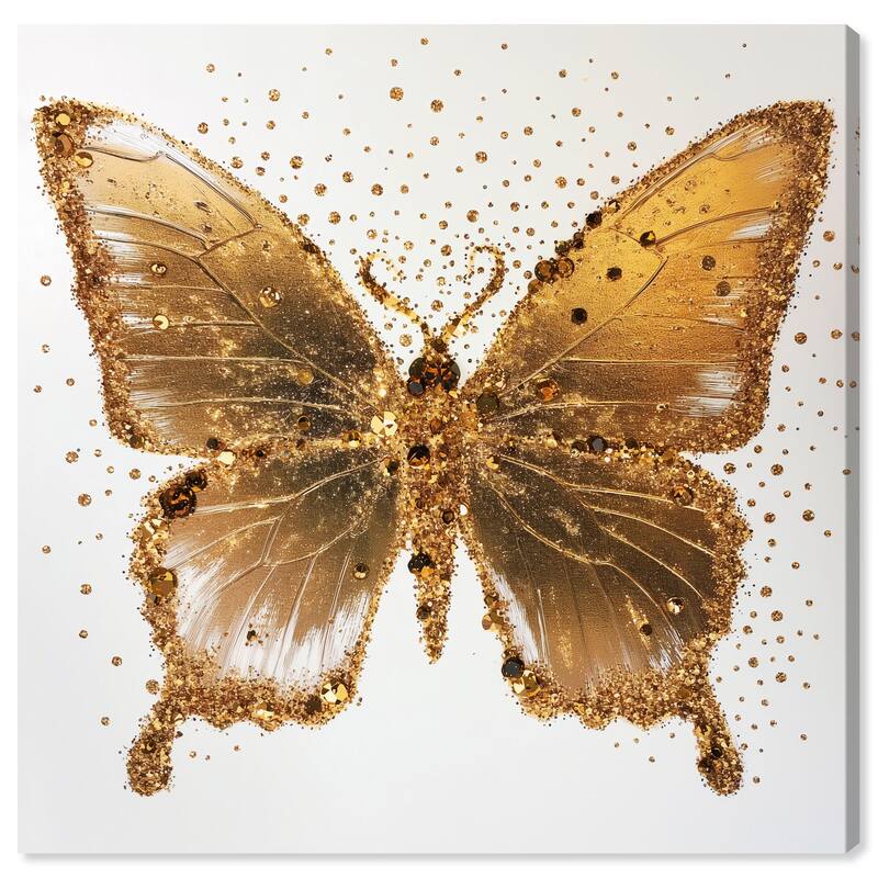 Lemon Glow Wings Canvas by Art Remedy, Gallery Wrapped - 12" x 12"