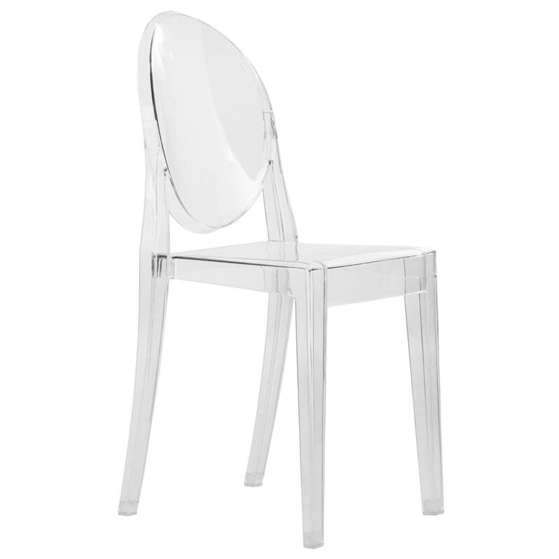Acrylic Dining Chair Modern Transparent Stackable Side Chair No Asseembly - Single