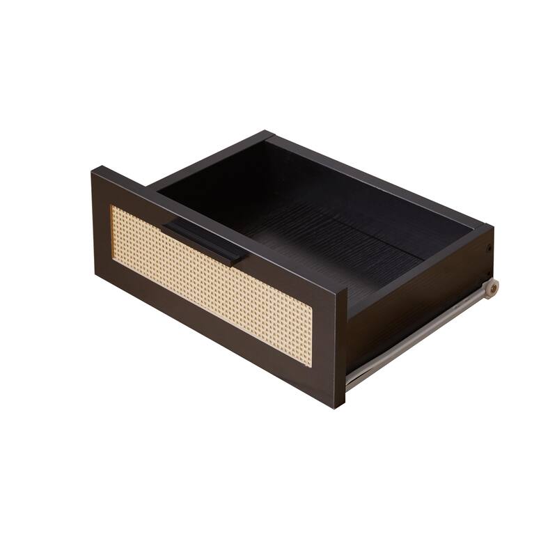 Set of 2 with 2 Drawers, 15.4" Modern Storage Bedside Table with Golden Metal Handles, Wooden End Table for Bedroom