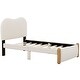 preview thumbnail 33 of 33, Upholstered platform bed with wooden support feet