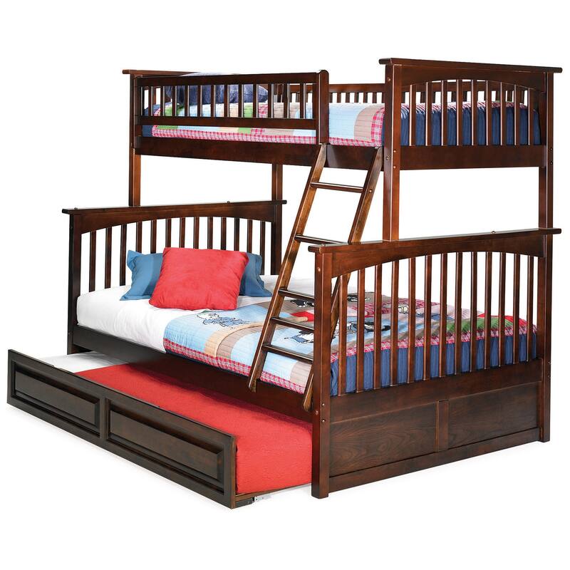 Bunk Bed with Trundle & Turbo Charger - Space Saving Twin Over Twin