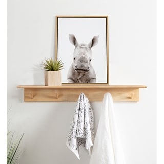 Kate and Laurel Sylvie Animal Studio Baby Rhino Framed Canvas by Amy Peterson Art Studio