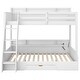 preview thumbnail 20 of 23, Twin over Full Bunk Bed with Storage Shelves, LED Light and Charging Station, Solid Wood Floor Bunk Bedframe w/a Drawer & Ladder