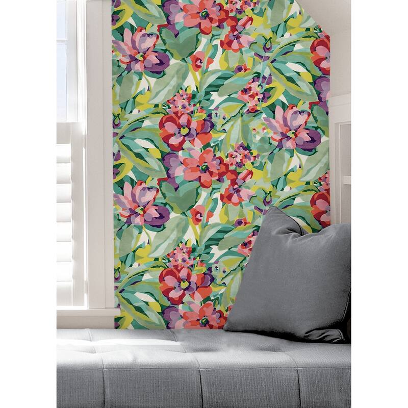 Caroline et Bettina Multi Belles Fleurs Peel & Stick Wallpaper
