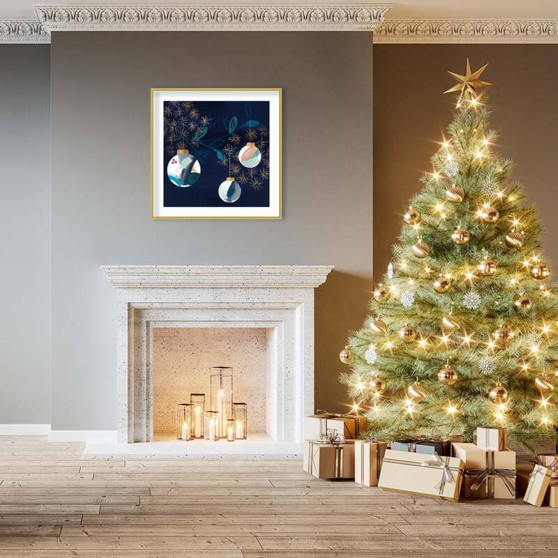 Crafty Blue Christmas II by Jennifer Paxton Parker Wood Framed Wall Art Print