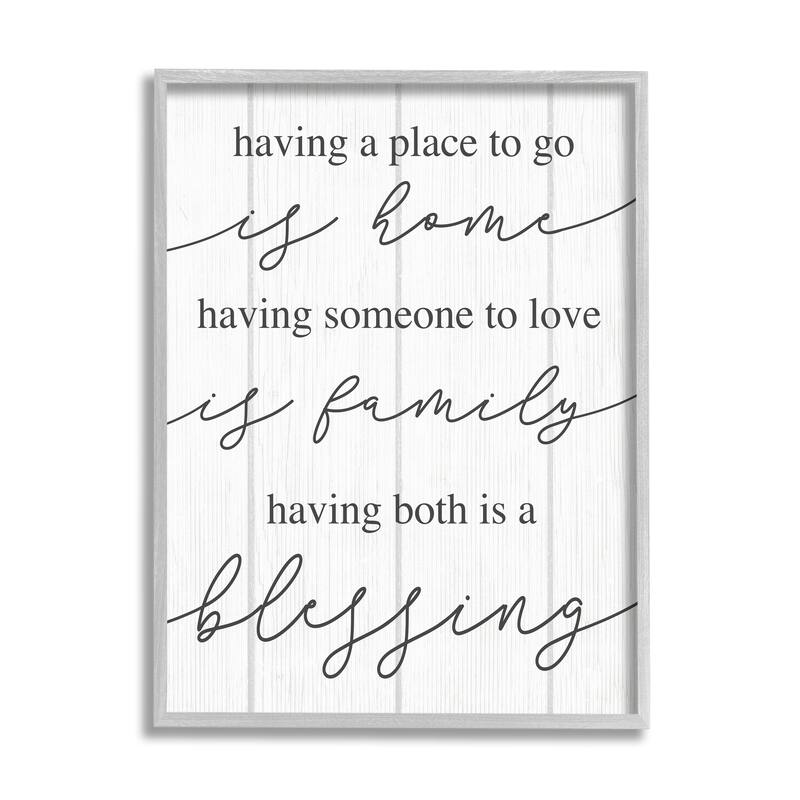 Stupell Finding Home and Family Motivational Blessing Quote Framed Wall Art - White - 11 x 14 - Grey