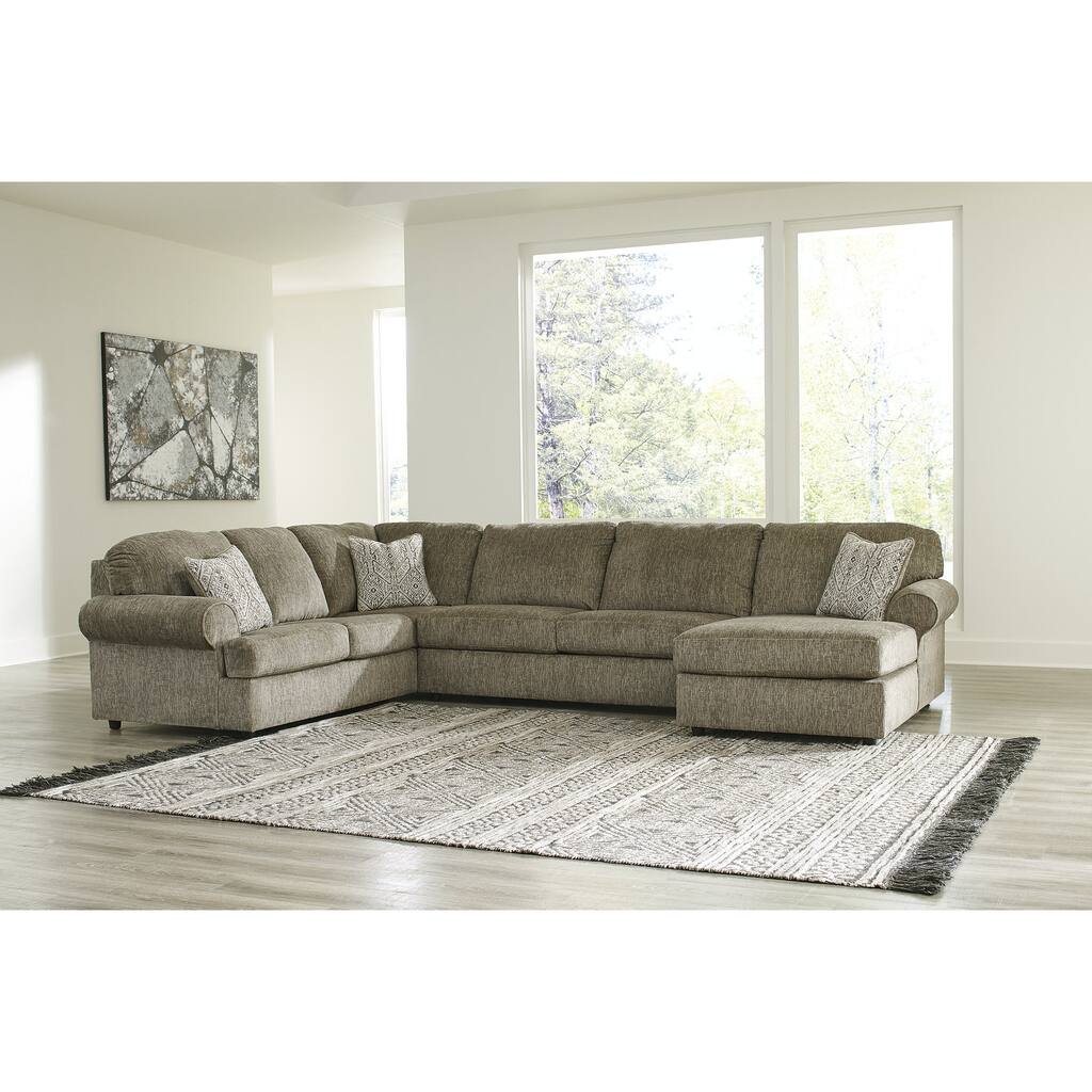Signature Design by Ashley Hoylake Brown 3-Piece Sectional with Chaise - 143"W x 95"D x 35"H