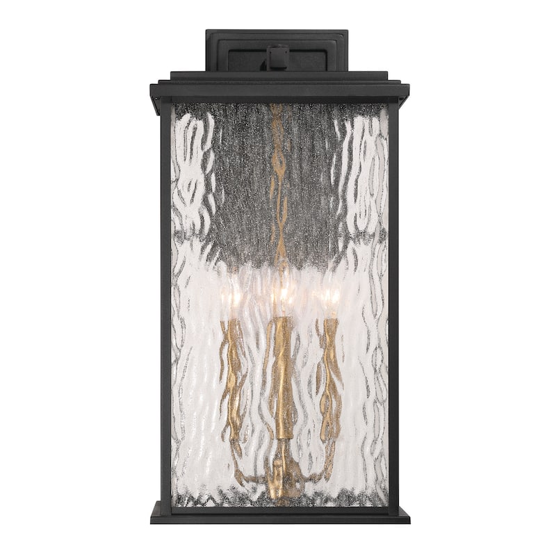 Artcraft Estate 4-Light Outdoor Wall Sconce - Black with Brass Accent