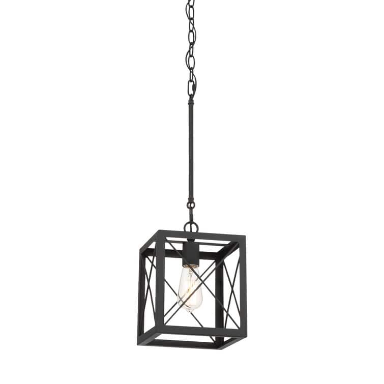 Acroma 1-light Farmhouse Rustic Rectangle Kitchen Island Pendant Light - 8 inches