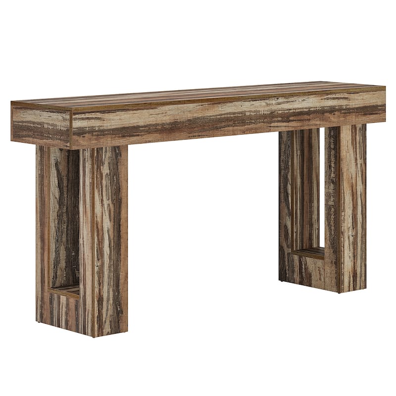 63-Inch Farmhouse Wooden Sofa Console Entryway Table for Living Room