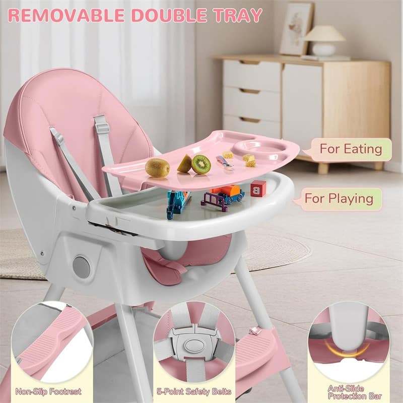 6-in-1 Portable Feeding Rocking Seat Baby High Chair