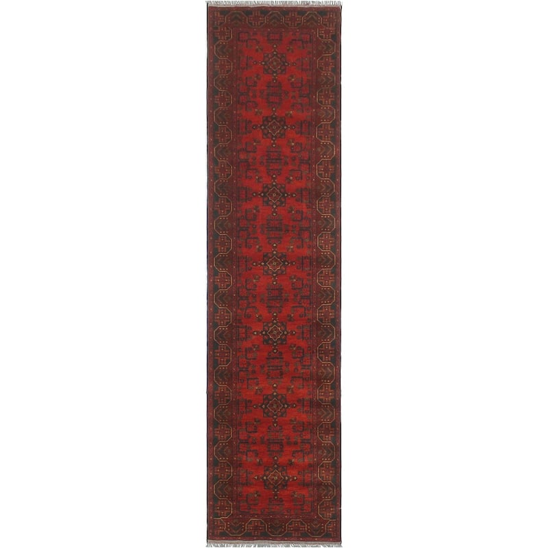 Rustic Biljik Khal Mohammadi Finley Red/Blue Runner - 2'7'' x 12'3''