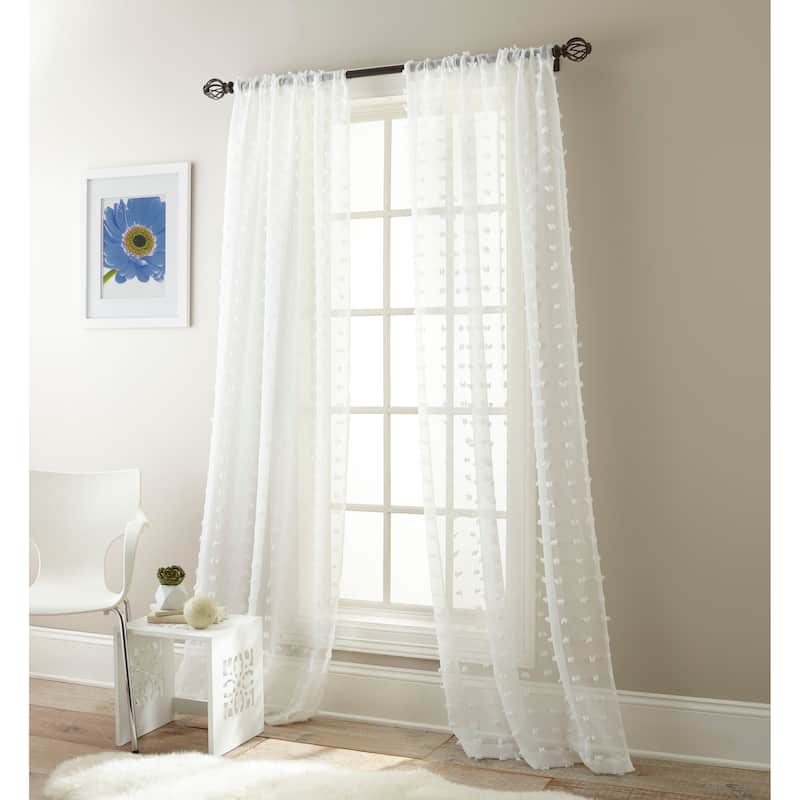 Grand Avenue Linda Sheer Window Curtain Panel Pair