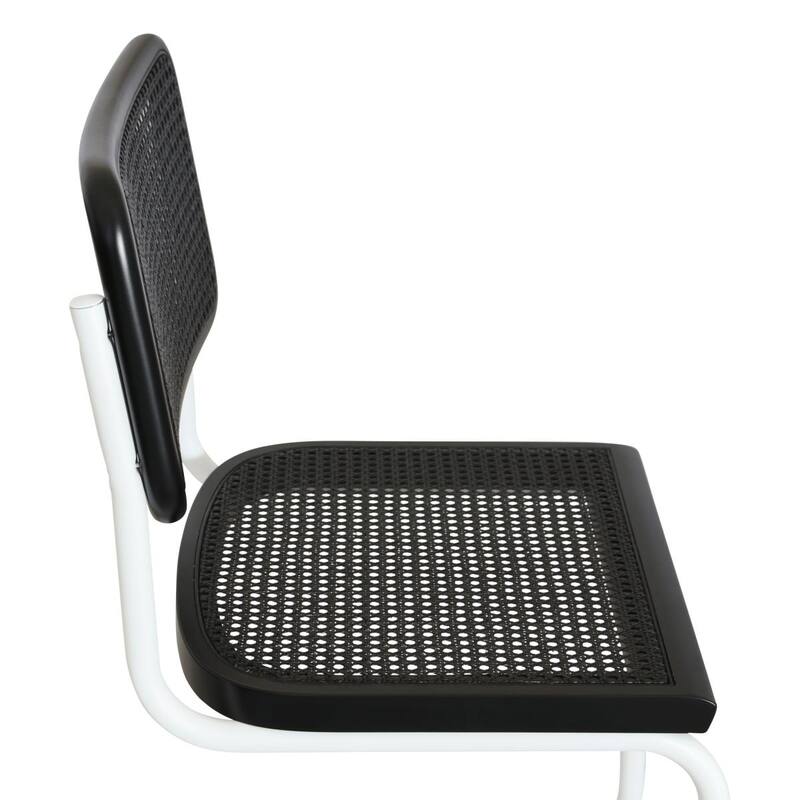 Breuer Chair Company Marcel Breuer Cesca Cane Cantilever Side Chair w/ White Steel Frame (Various Wood & Cane Colors)