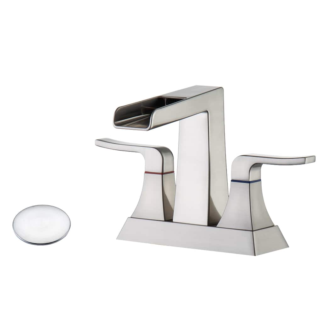 Topcraft Two Handle Waterfall Bathroom Faucet with Pop-Up Drainer