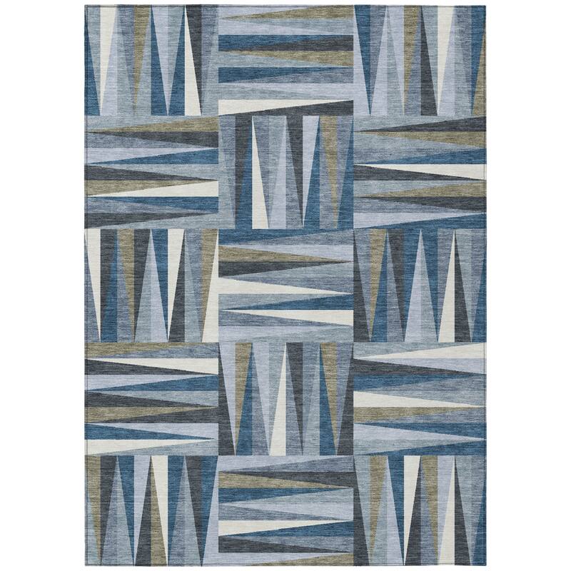 HomeRoots Geometric Transitional Rectangle Outdoor Rug