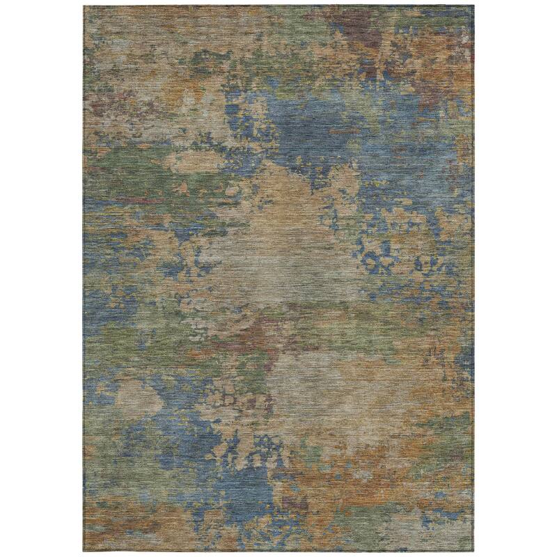 HomeRoots Abstract Transitional Rectangle Outdoor Rug