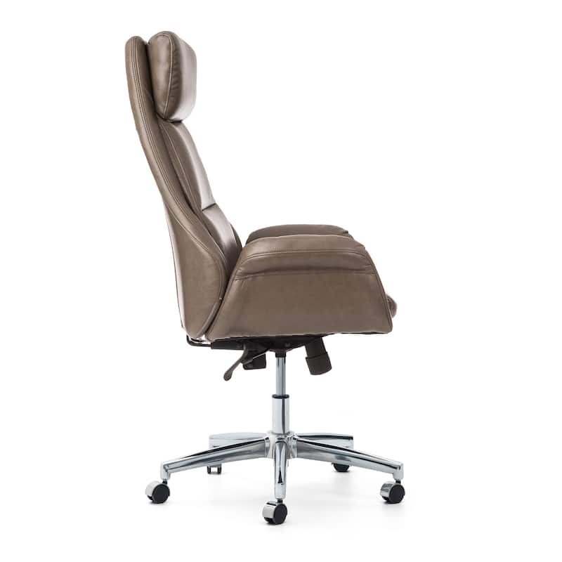 Glitzhome 48-inch Mid-century Adjustable Swivel Faux Leather Office Chair