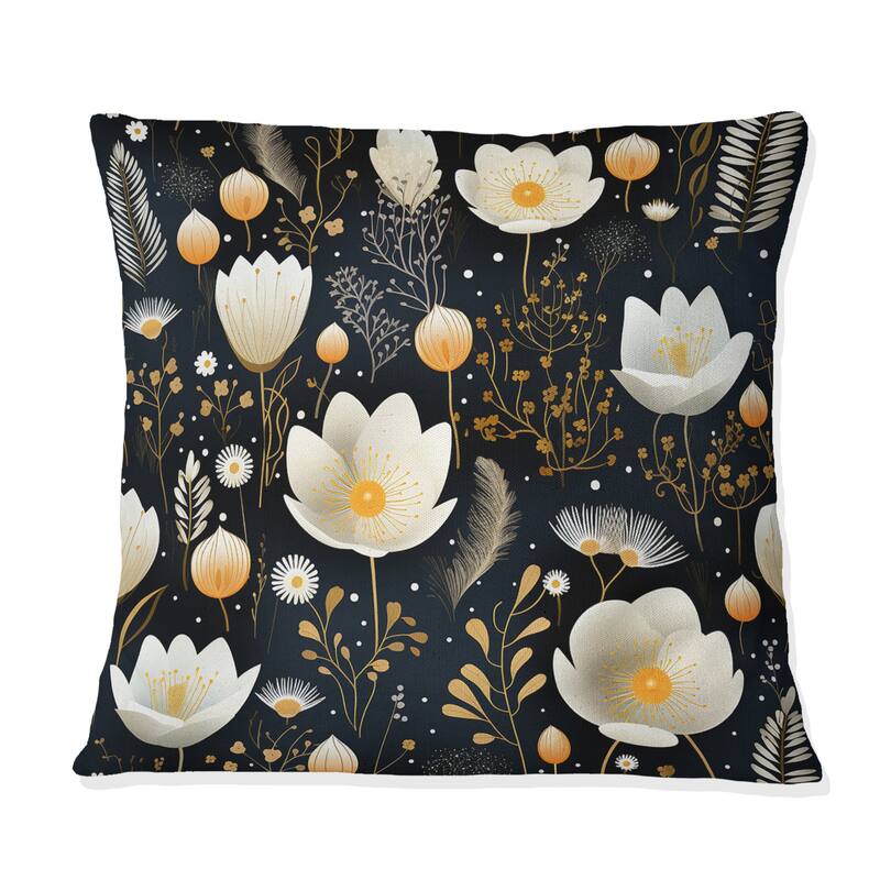 Designart "Divine Dreams Floral Pattern V" Floral Printed Throw Pillow