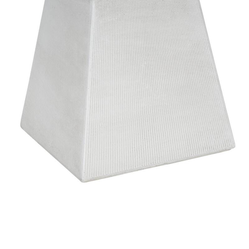 Christopher Knight Home - Voisin Antique Artisan Outdoor Magnesium Oxide Side Table with Sculptural Pedestal Silhouette - 15.2"L