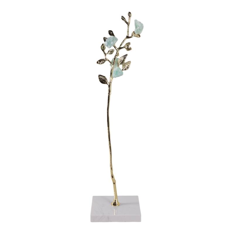Metal Tree Sculpture on Marble Base Charming Living Room, Office, Home Decor