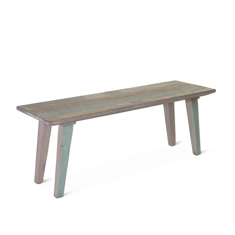 Cordoba Vintage Teal Reclaimed Teak Bench