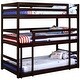 preview thumbnail 13 of 13, Solid Pine Triple Bunk Bed with Sleek Design & Built-In Ladders, White