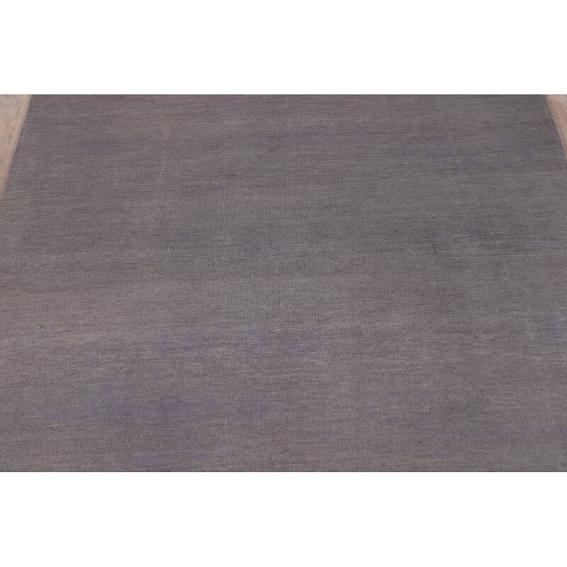 Gray Blue Modern Gabbeh Oriental Area Rug Hand-Knotted Wool Carpet - 5'0" x 6'8"