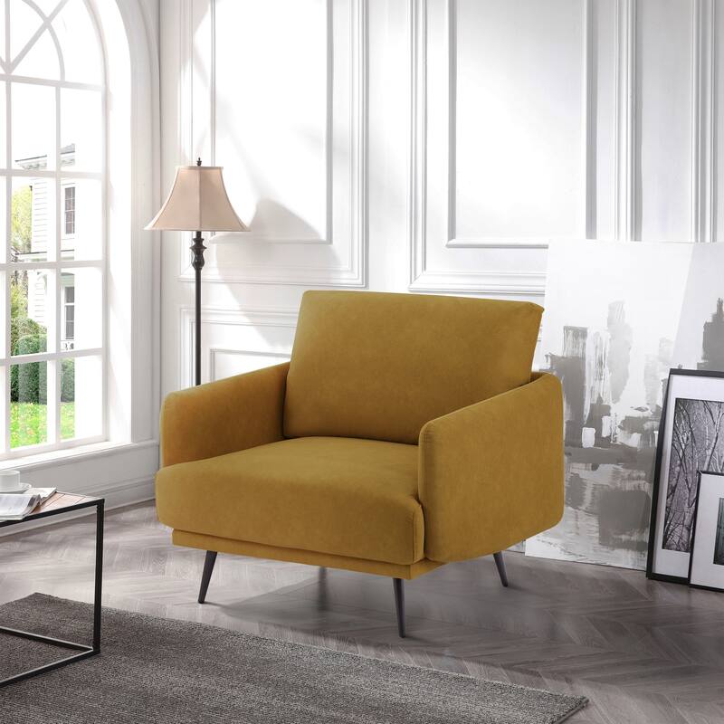 Karaka 37.5"W Oversized Armchair Leisure Sofa Accent Chair - Amber Yellow