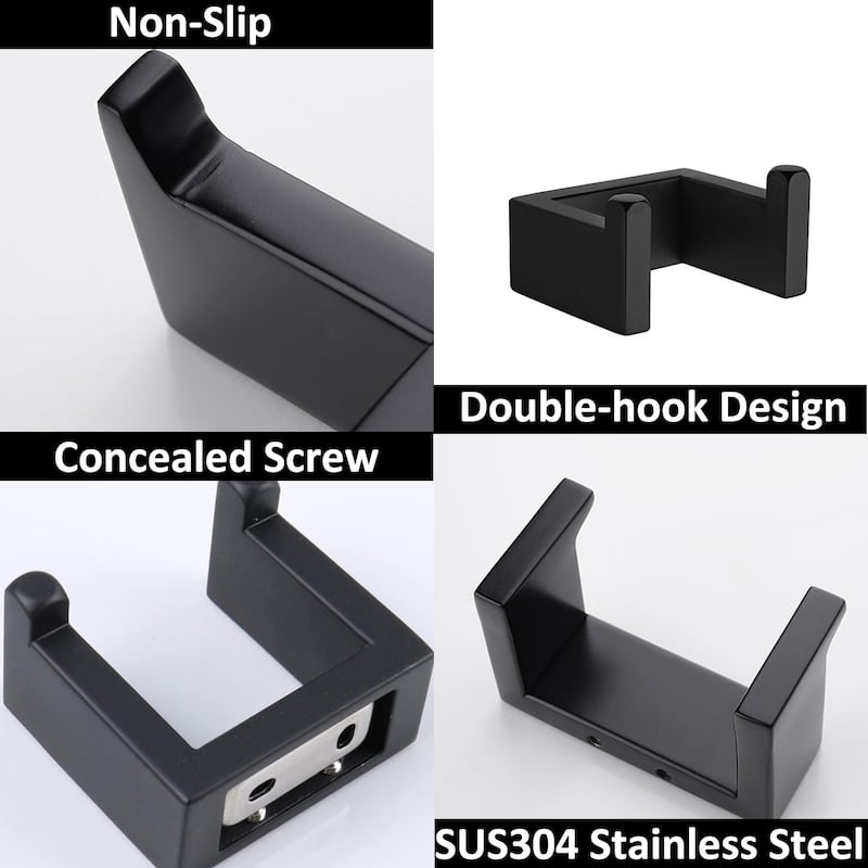 Wall Mounted 4-Piece Bathroom Hardware Set in Stainless Steel