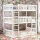 preview thumbnail 15 of 37, Detachable Triple Bunk Bed with Ladders,Twin over Twin over Twin,Kids Bed Design