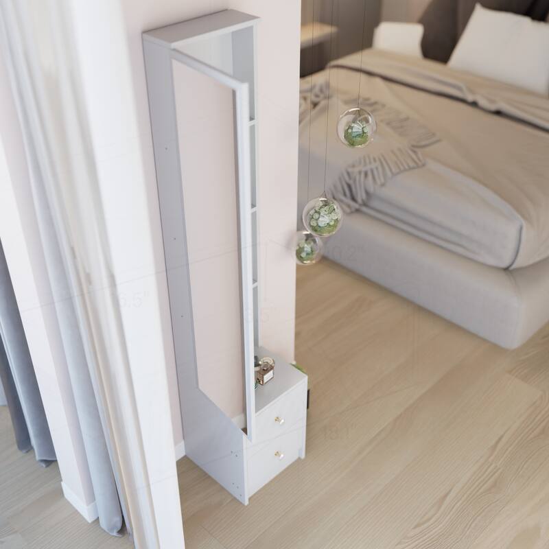 Stylish and Practical Multi-Layered Full Body Mirror Cabinet for Storage