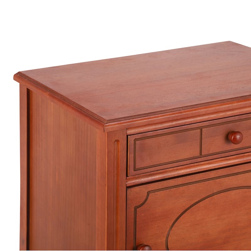 Christopher Knight Home - Marwood Carved Wood Nightstand with Soft-Close Slides and Gourd Legs