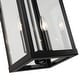 preview thumbnail 8 of 10, 2-Light Black Large Transitional Outdoor Hanging Pendant Light with Clear Glass - 20 in. H