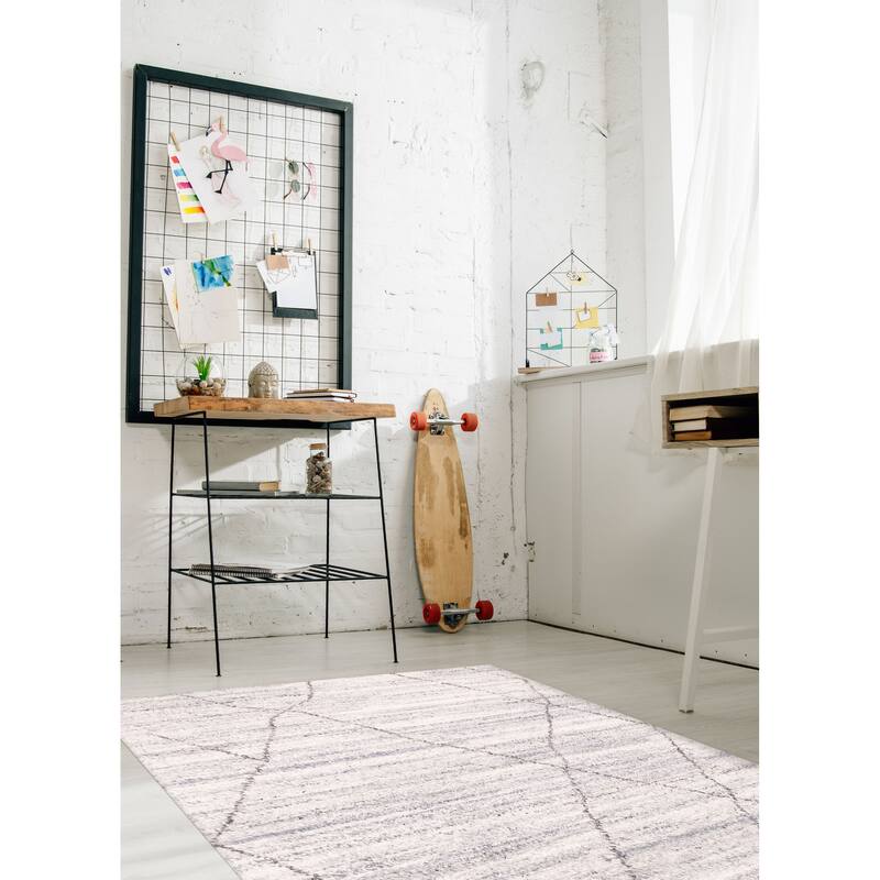 ECARPETGALLERY Hand-knotted Tangier Grey Wool Rug - 4'11 x 8'3