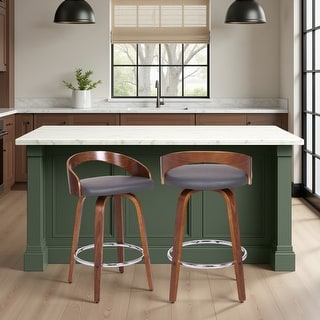 Carson Carrington Solavagen Mid-Century Modern Swivel Counter or Bar Stool