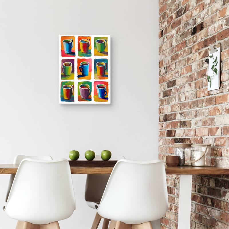 9 Coffee Cups Canvas Art Print