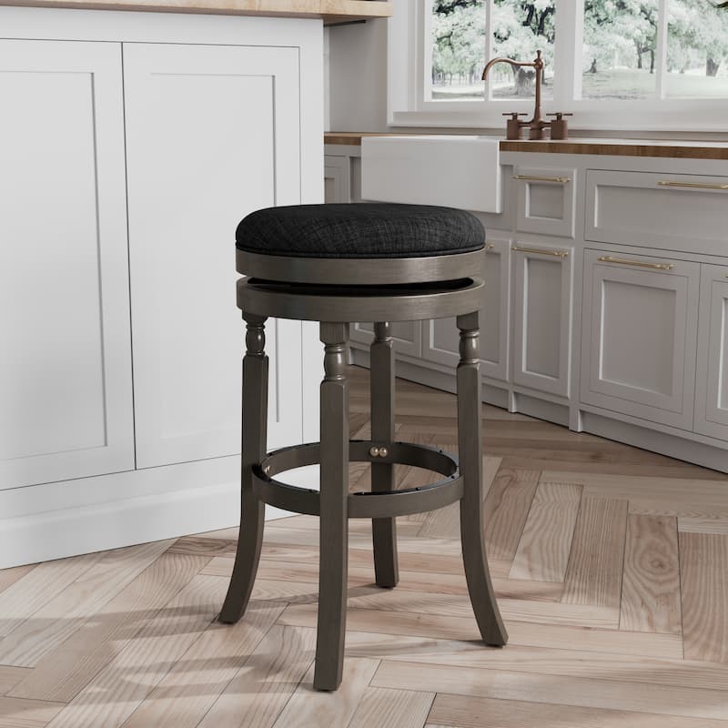 30" Bar Stool, Weathered Gray Finish