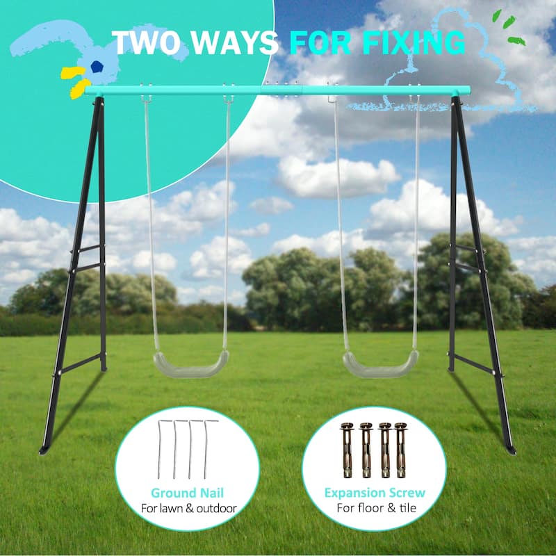 Premium High Strength Steel Swing Stand Frame 600 Pounds Capacity A Frame for Indoor and Outdoor Use - N/A