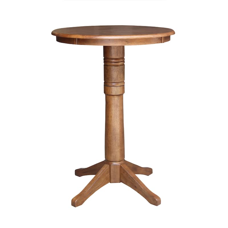 30" Round Pedestal Bar Height Table with 2 X-Back Barheight Stools - 3 Piece Set