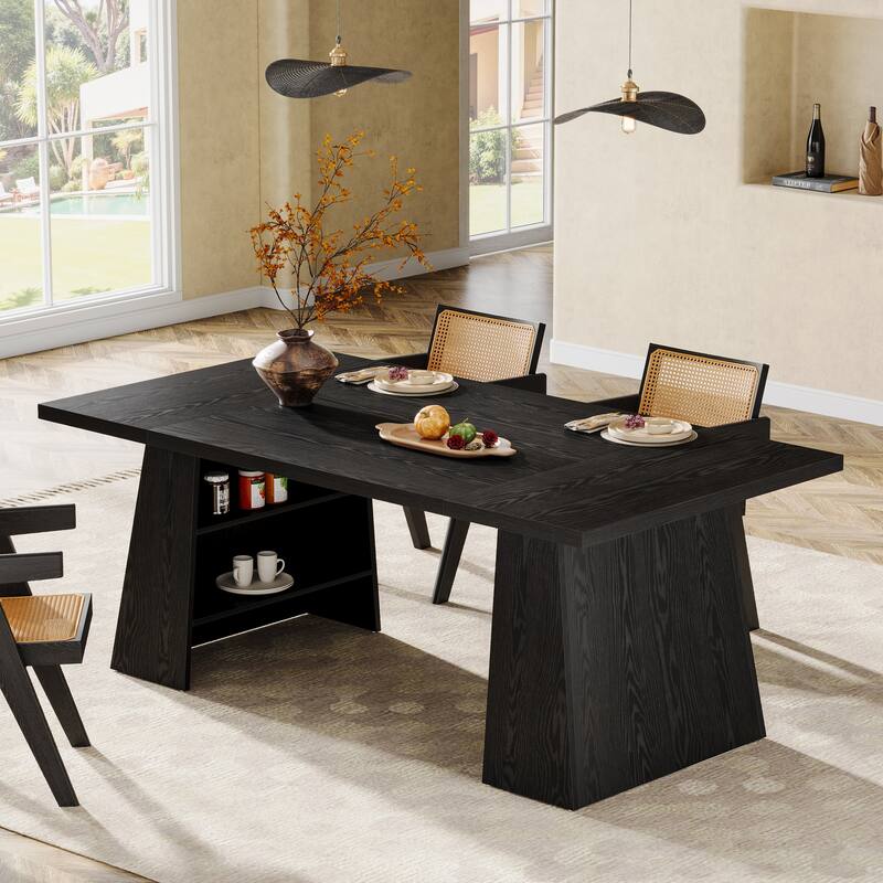 63 Inches Modern Rectangular Dining Table for 4-6