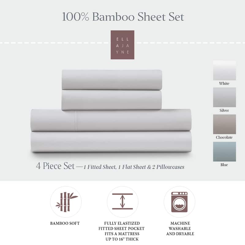 Ella Jayne Viscose from Bamboo Deep-Pocket 4-piece Sheet Set