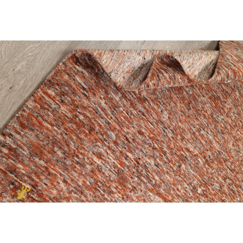 Hand Knotted Oriental 100% Wool Carpet Tribal Abstract Multi-Colored Gabbeh Area Rug - 8' 0'' X 5' 1''