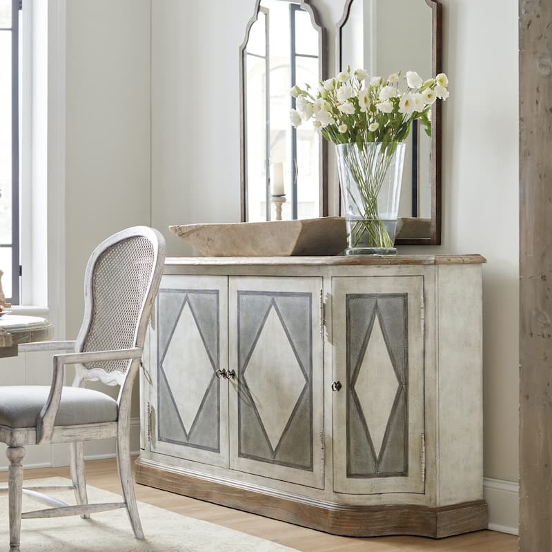 Hooker Furniture Saint Germain 72" Wide Harlequin Sideboard Dining - Whitewash / Merino Blue - Whitewash / Merino Blue