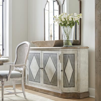 Hooker Furniture Saint Germain 72" Wide Harlequin Sideboard Dining - Whitewash / Merino Blue