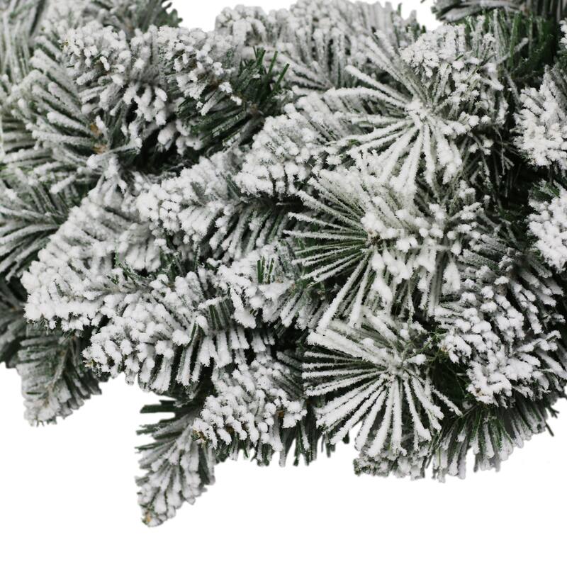 Puleo International 24" Flocked Spruce Wreath - Green - 24
