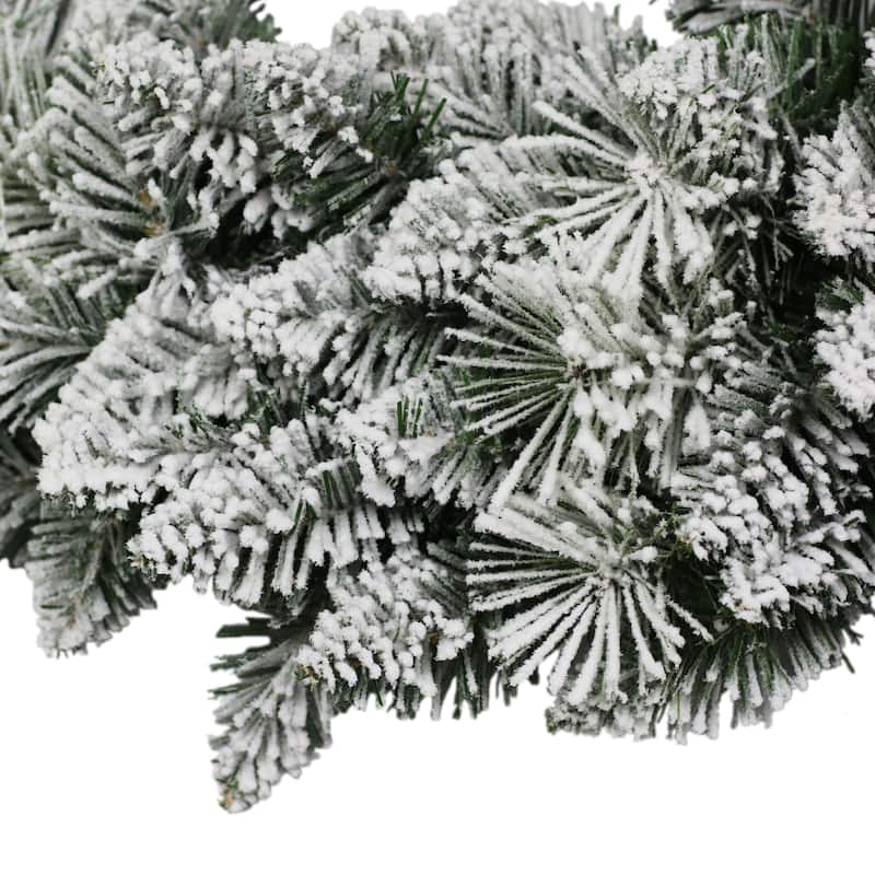 Puleo International 9' Flocked Spruce Garland