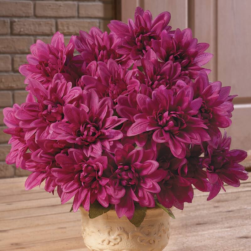 Floral Chrysanthemum Bushes - Set of 3 - 19.000 x 7.000 x 5.000 - Purple