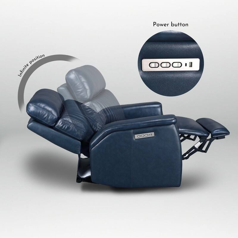 Leather Zero Gravity Power Recliner with Power Headrest and Power Lumbar,USB&USB-C Port
