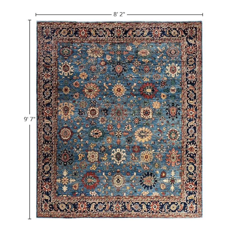 Serapi One-of-a-Kind Hand-Knotted Area Rug - Light Blue, 8' 2" x 9' 7" - 8' 2" x 9' 7"